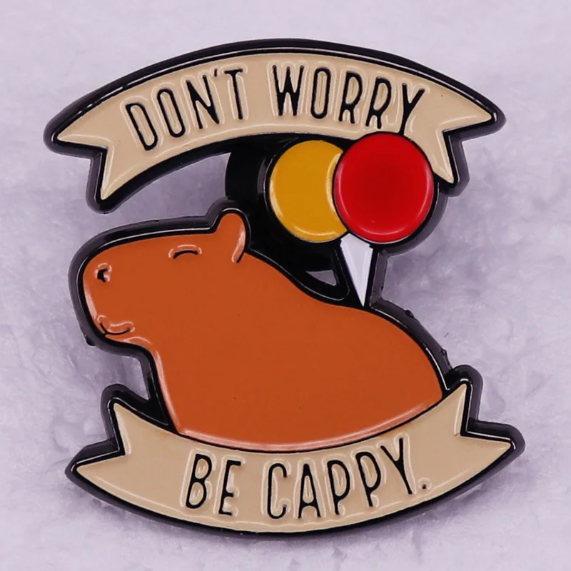 

Cute Capybara Giant Rodent Hard Enamel Pin Funny Animal Lapel Badge Happy Brooch for Jewelry Accessory