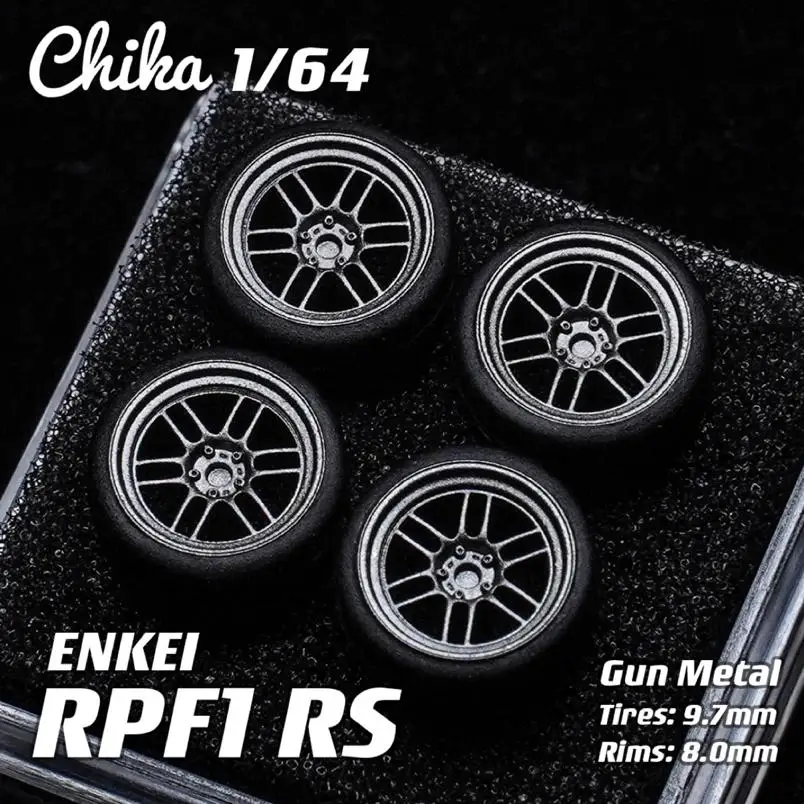 Фото Колеса Чика 1/64, резиновые шины, роскошные модифицированные детали для игрушечных моделей автомобилей JDM VIP-стиль Hotwheels Tomica MiniGT №5