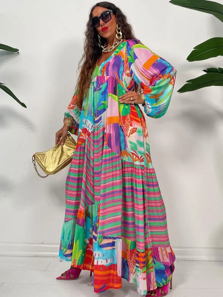 

Осенние Новые африканские платья для женщин Vetement Femme Dashiki Abaya принт Макси платье африканская одежда Дашики Анкара платья