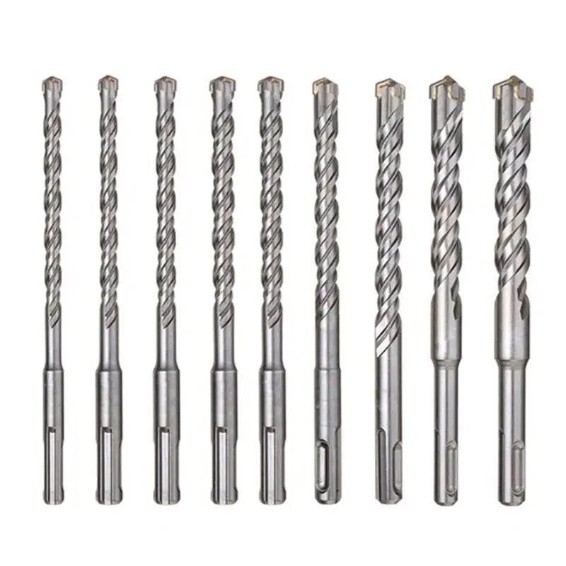 

9 Pcs/Set Round Shank Cross Electric Hammer Drill Bit Set Drilling Hole Saw Kit