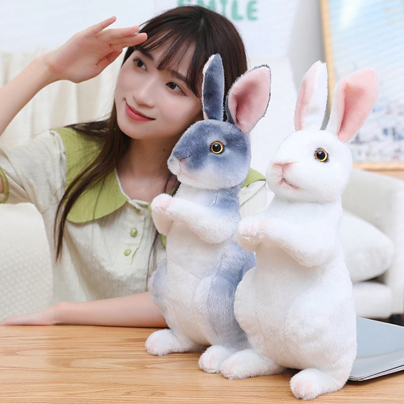 

Simulation Cute Rabbit Plush Fur Realistic Kawaii Animal Easter Bunny Rabbit Toy Model Gift Home Decoration