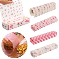 50pcsbox wax paper food grade grease paper food wrapping paper for bread sandwich burger fries oil paper baking tools