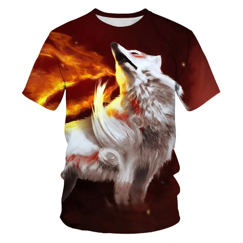 

Scarlet Fox 3D Print Animal Cool Funny Men clothing t shirt man Short Sleeve Summer Tops Tees Fashion black Oversize clothing