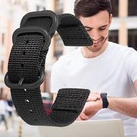 18202224mm nylon loop watch strap for samsung galaxy black watch bracelet smart watch strap replacement watchband