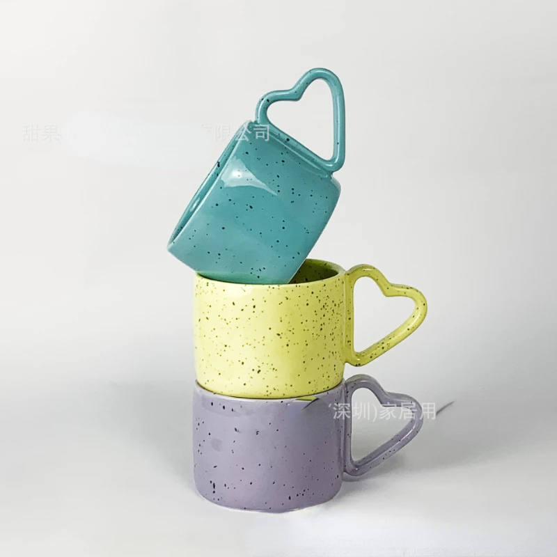 

Creative Ring Handle Ceramic Mug Candy Color Coffee Cup Office Home Drinkware Microwave Oven Kupa Bardak Couple Handgrip Cups