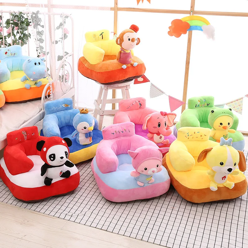 

Baby Sofa Seats Children's Plush Sofa Support Cover Infant Learning to Sit Plush Chair Feeding Seat Cartoon Baby Stool Lazy Seat