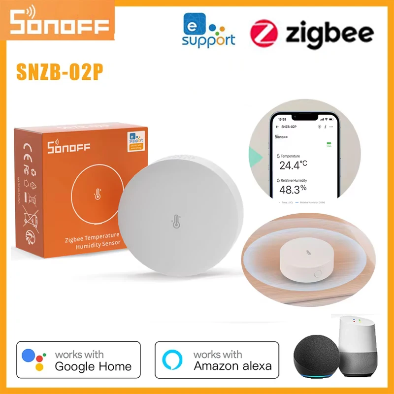 Датчик температуры и влажности SONOFF SNZB-02P Zigbee