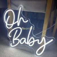 oh baby baby shower gender reveal custom party neon sign flex led text neon light sign neon led custom led neon sign