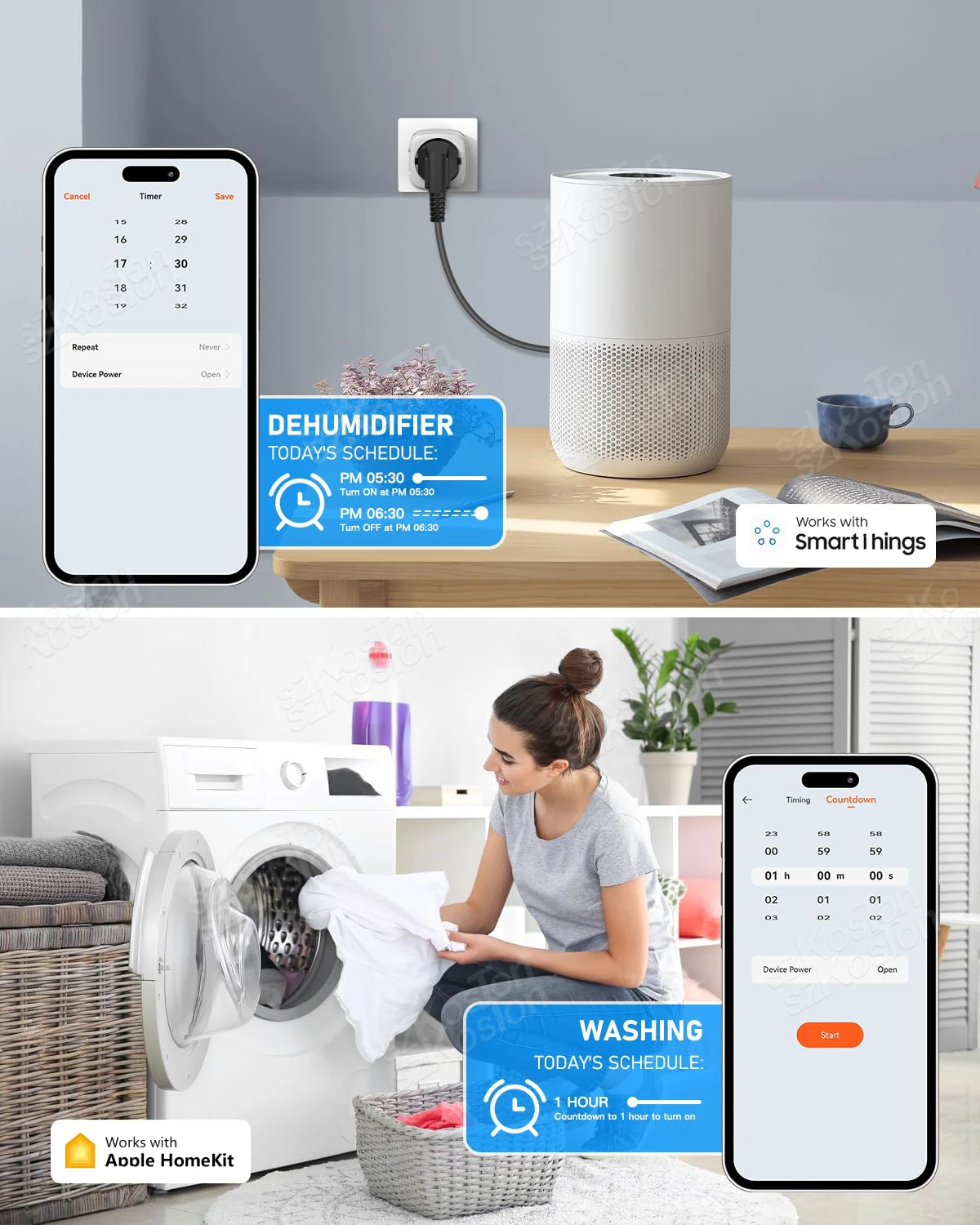 Matter 16A WiFi Smart EU Plug Socket APP Дистанционное управление Функция синхронизации Голос