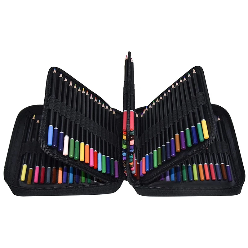 

Набор цветных карандашей 120 цветов с чехлом на молнии для новичков художников, пронумерованные карандаши для профессионального рисования