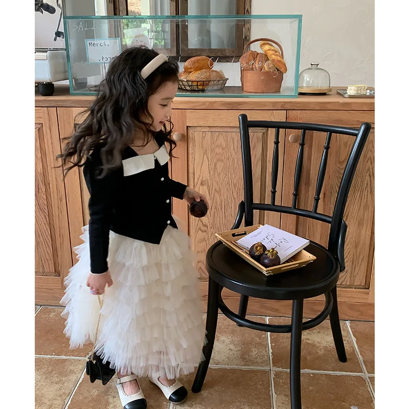 

RiniLucia 2023 New Summer Girls Skirts Babys Autumn Solid Layers Tulle Girls Skirt Kids Long Skirt for Girls Children Clothing