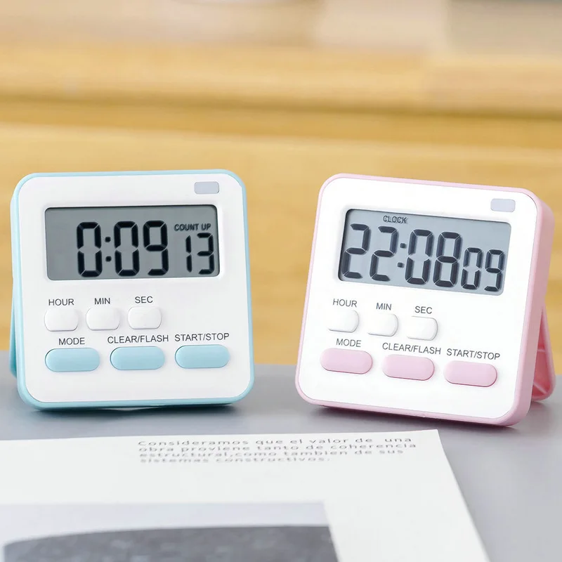 

1Pcs With Flashing Light Countdown Timer Mute Kitchen Accessories Multipurpose Plastic Cooking Alarm Clock For Household
