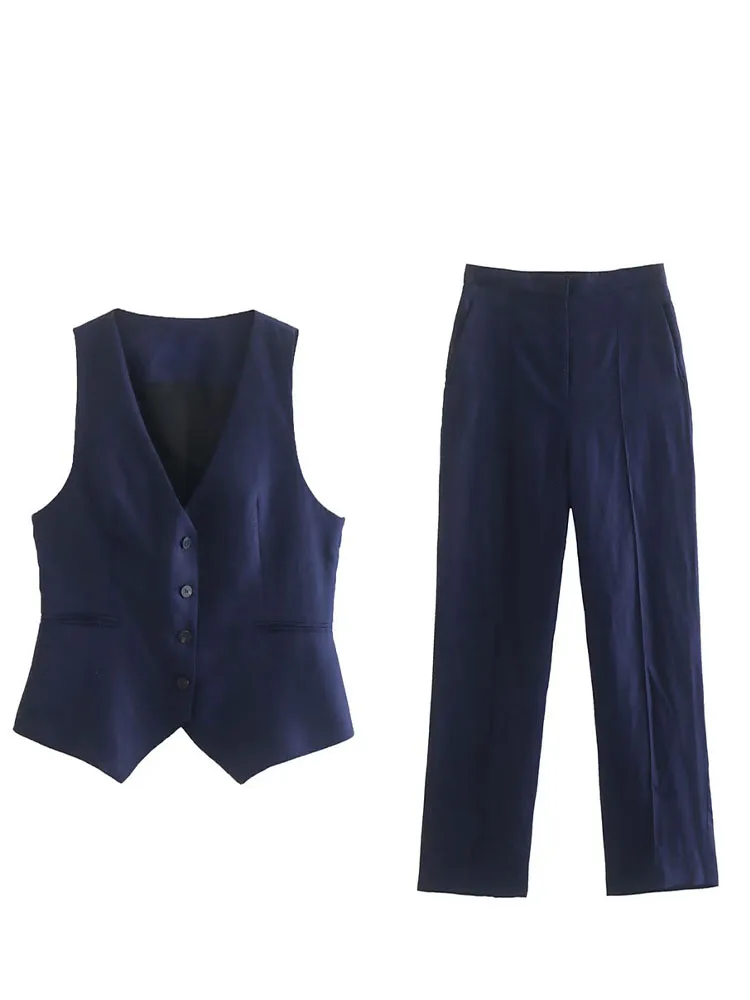 

Женский жилет без рукавов, повседневный приталенный льняной жилет с V-образным вырезом, на пуговицах, в винтажном стиле, осень 2022