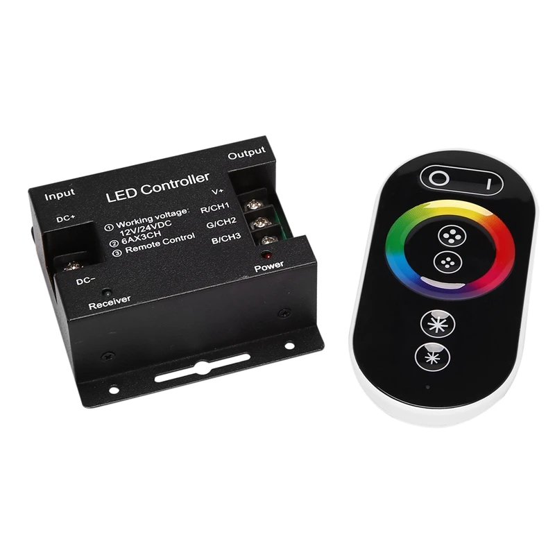 

Wireless 6-Key Metal Shell Full Contact RGB Controller RF Remote Control LED Contact RGB Light Strip Controller