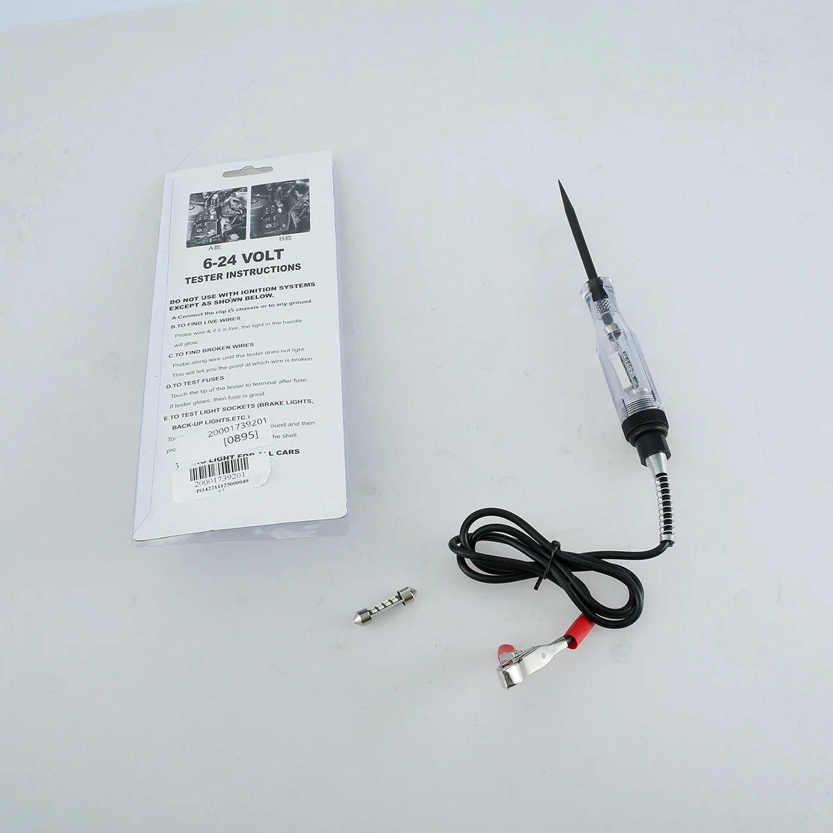 

New 3-24V Electrical Circuit Tester Digital LCD Automotive Circuit Tester with Pure Copper Clip and 37.4 Inch Extended Spring