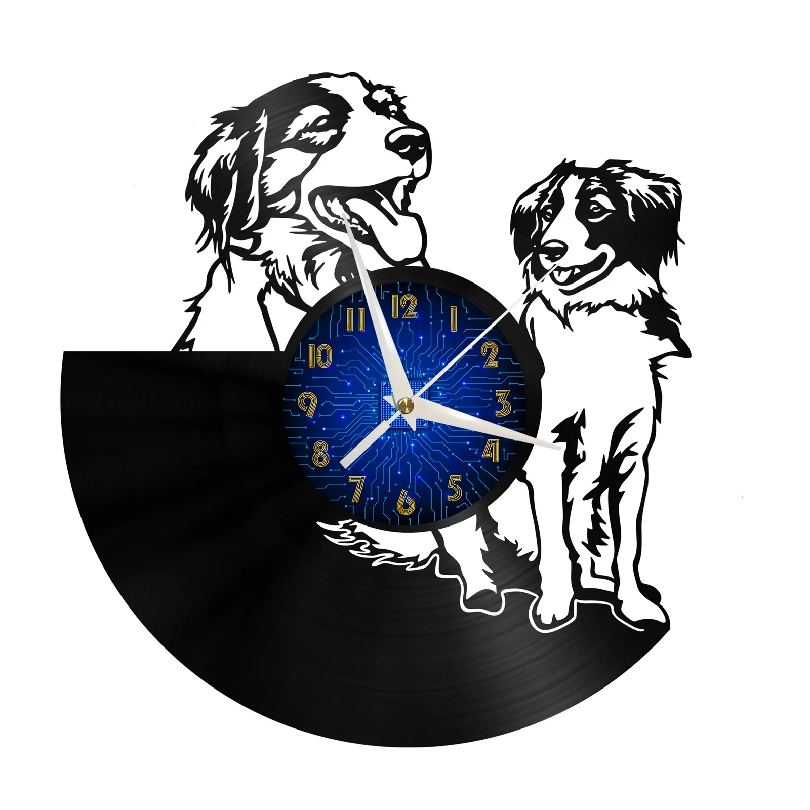 

Cute English Jumping Retriever dog Vinyl Record Wall Clock for Kitchen Wall Decor Wall Art