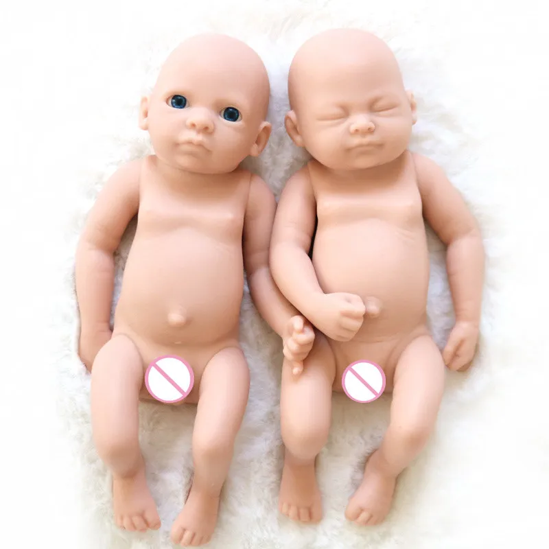 

New 11 Inch Full Solid Silicone Reborn baby doll kit 2 different models Unpainted Boys and Girls Reborn Doll Kits