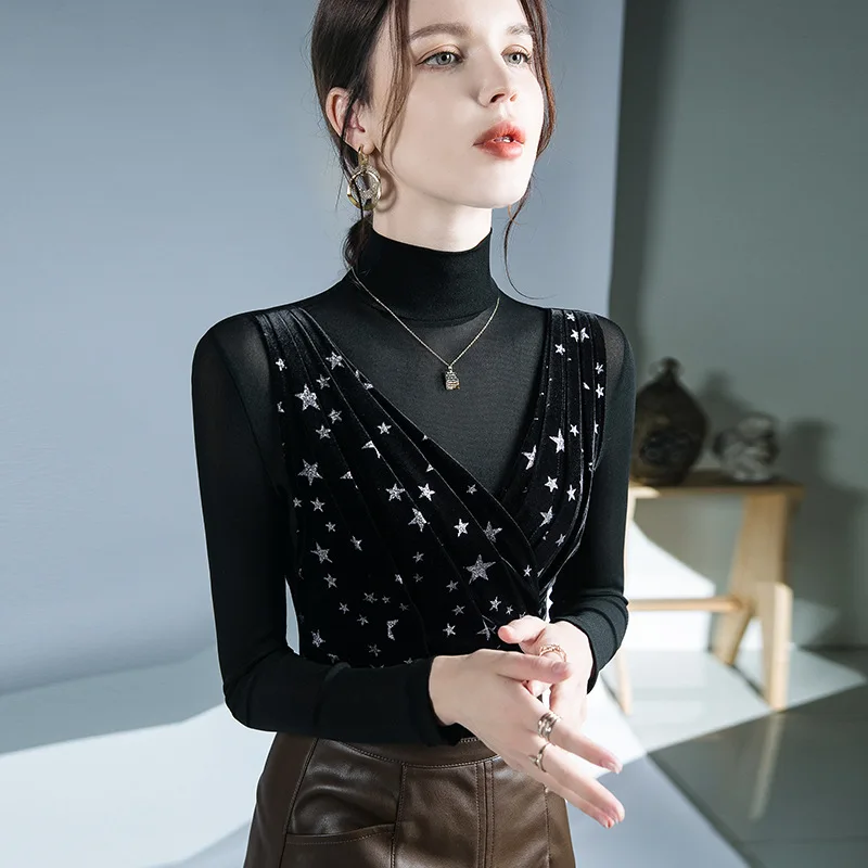 

Женская футболка из гренадина, повседневный укороченный топ, осенняя модная блузка, 2023