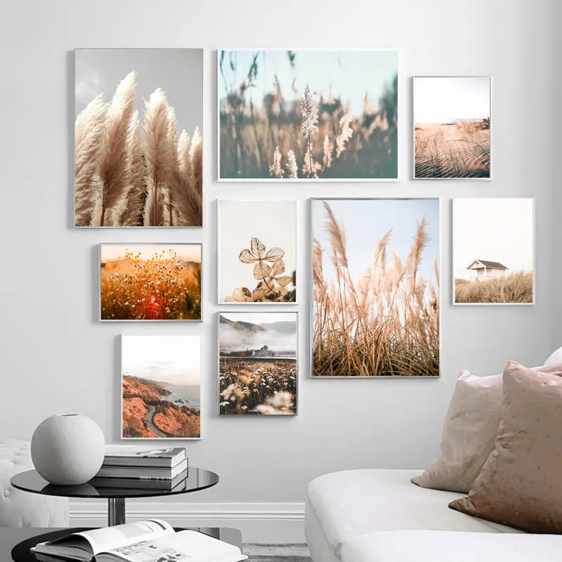 Настенная Картина на холсте с изображением пляжной травы |