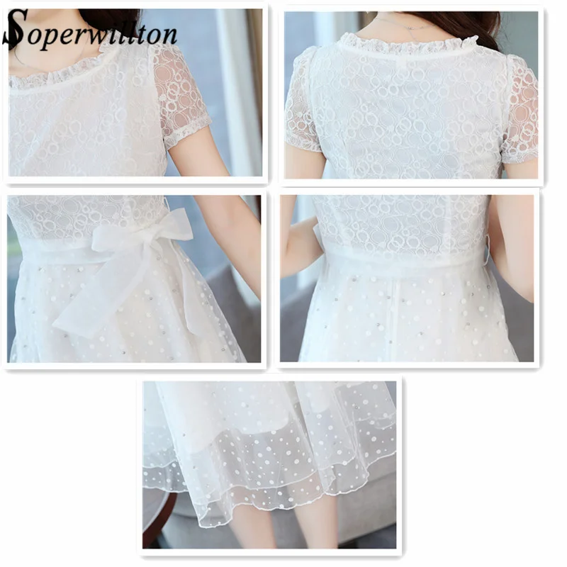 Женское шифоновое платье-трапеция средней длины элегантное кружевное платье с