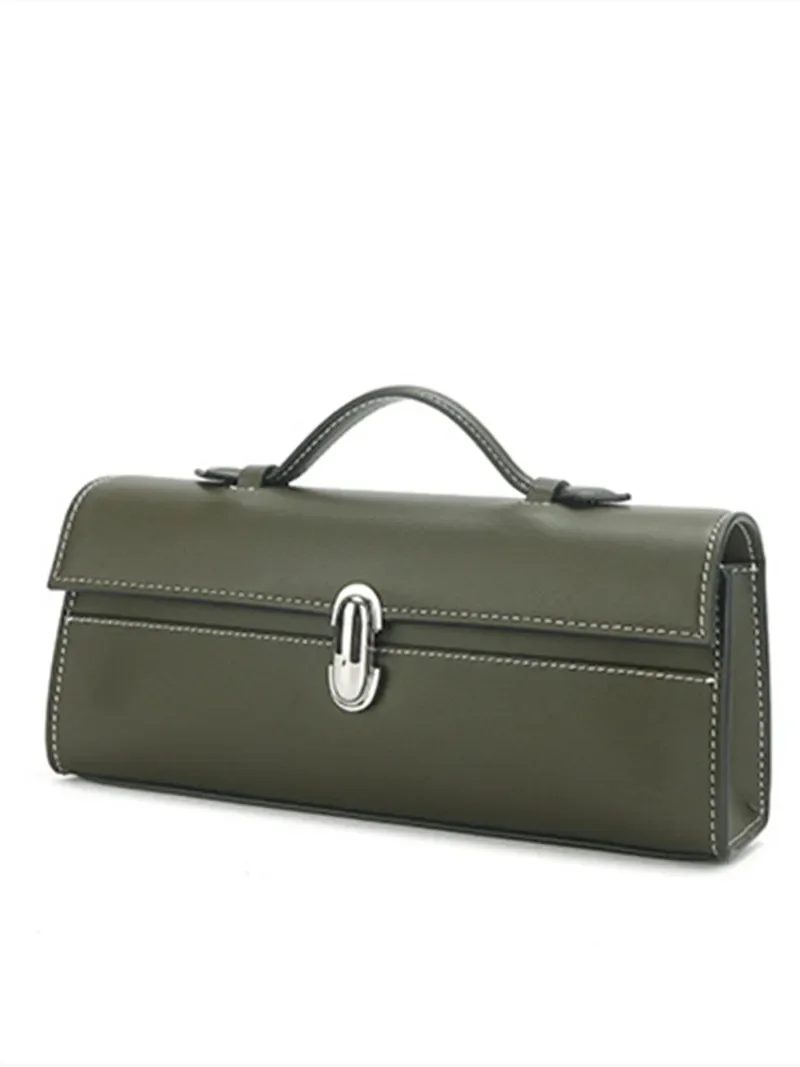 

Женская сумка из натуральной кожи с швейной нитью, 4 цвета, новинка 2023, универсальная маленькая квадратная сумочка с замком, Женская Яркая сумка