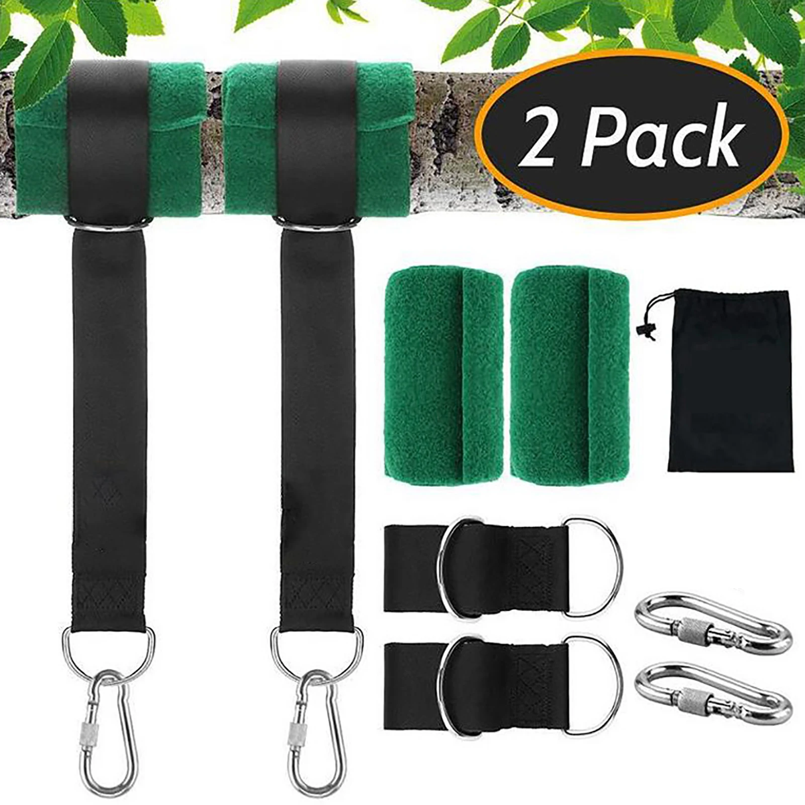 

Tree Swing Strap Set Durable Swing Attachment Strap Adjustable Straps With Tree Protectors Carabiners For Swings Hammocks