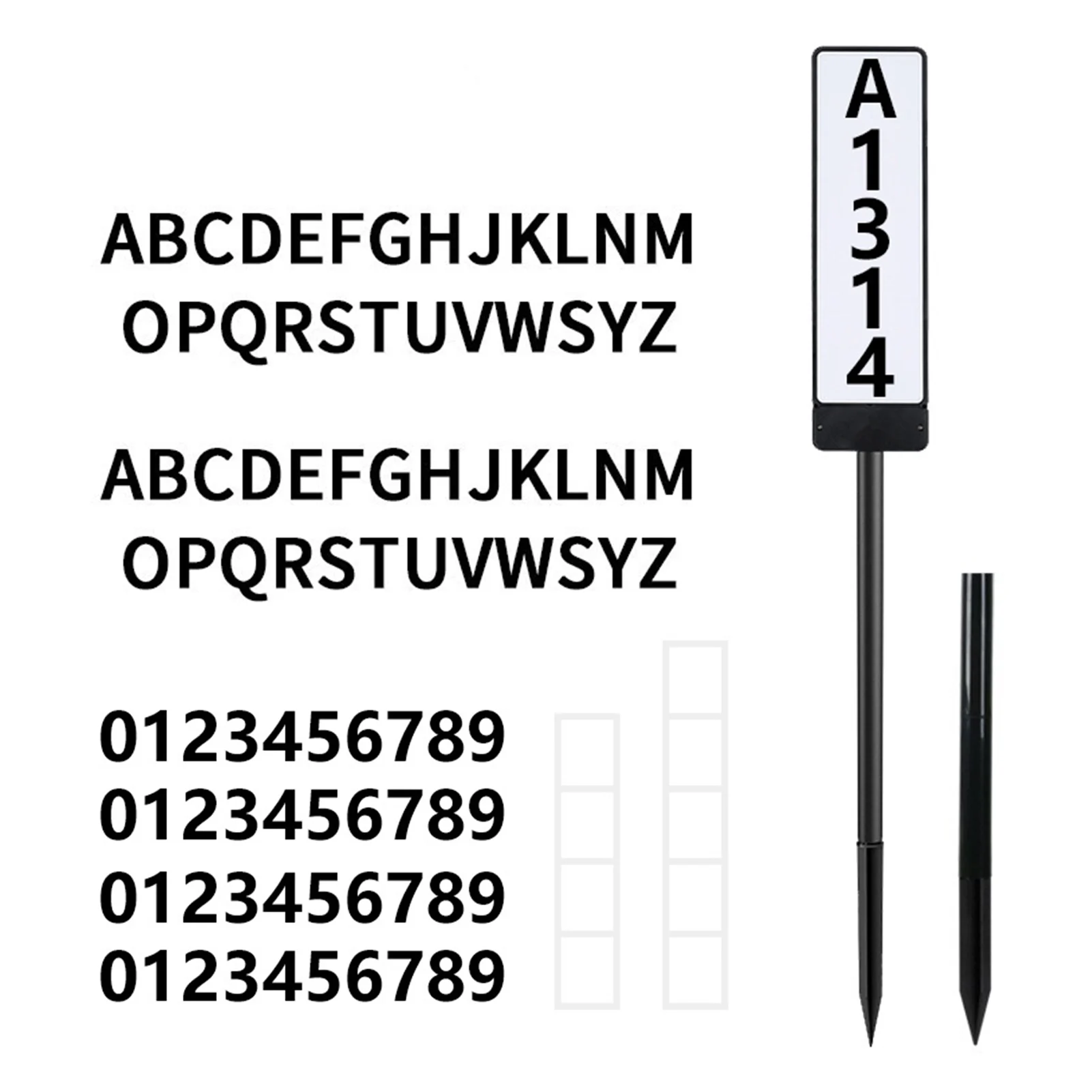 

Driveway Easy Install House Number Yard Ground Stake Wall Mounted Energy Saving LED Light Solar Address Sign Waterproof Durable