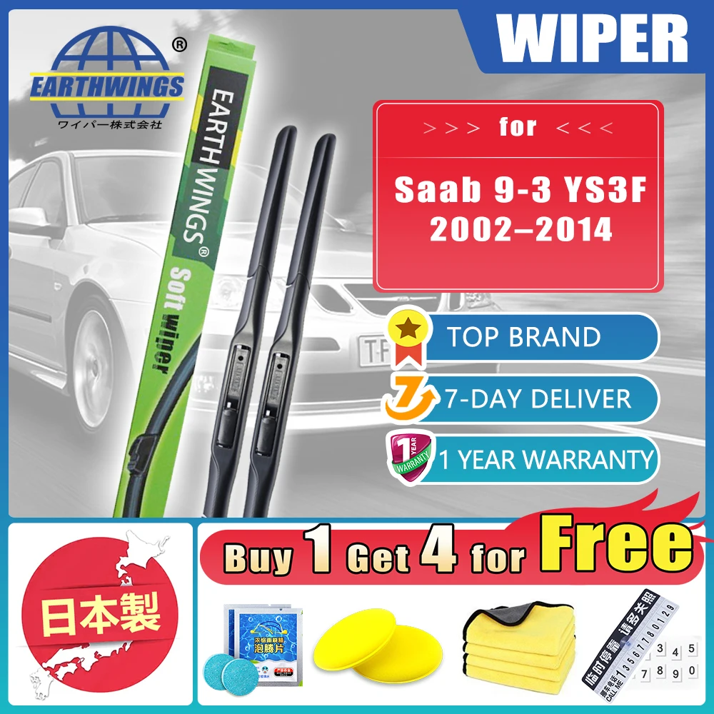 For Saab 9 3 93 9-3 2002~2014 YS3F Front Wiper Blades Brushes Cleaning Windscreen Windshield Car Accessories Brushes Washer 2pc