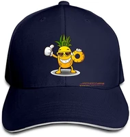 comic adorable pineapple print baseball caps custom sandwich peaked cap unisex baseball hat sun protection snapback hats
