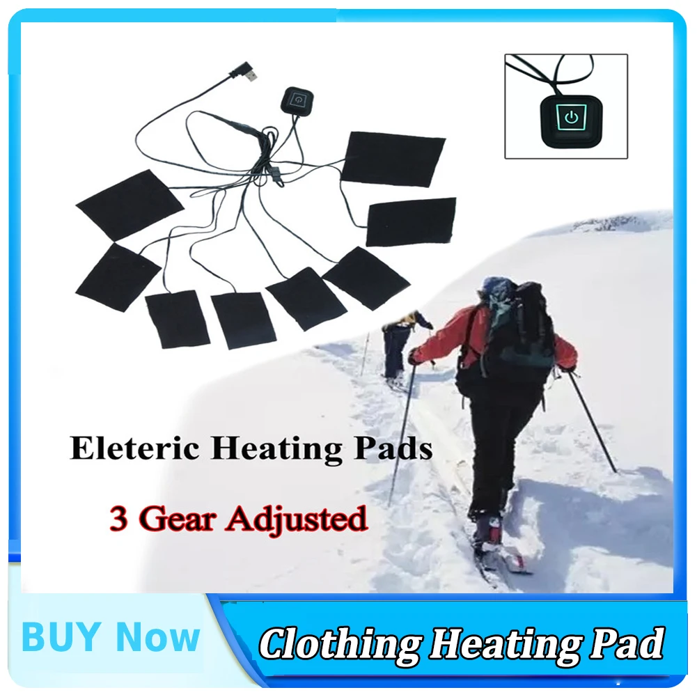 

Winter USB Clothes Heater Pad With 3 Gear Adjustable Temperature Electric Heating Vest Sheet Heating Jacket Warmer Pad For Vest