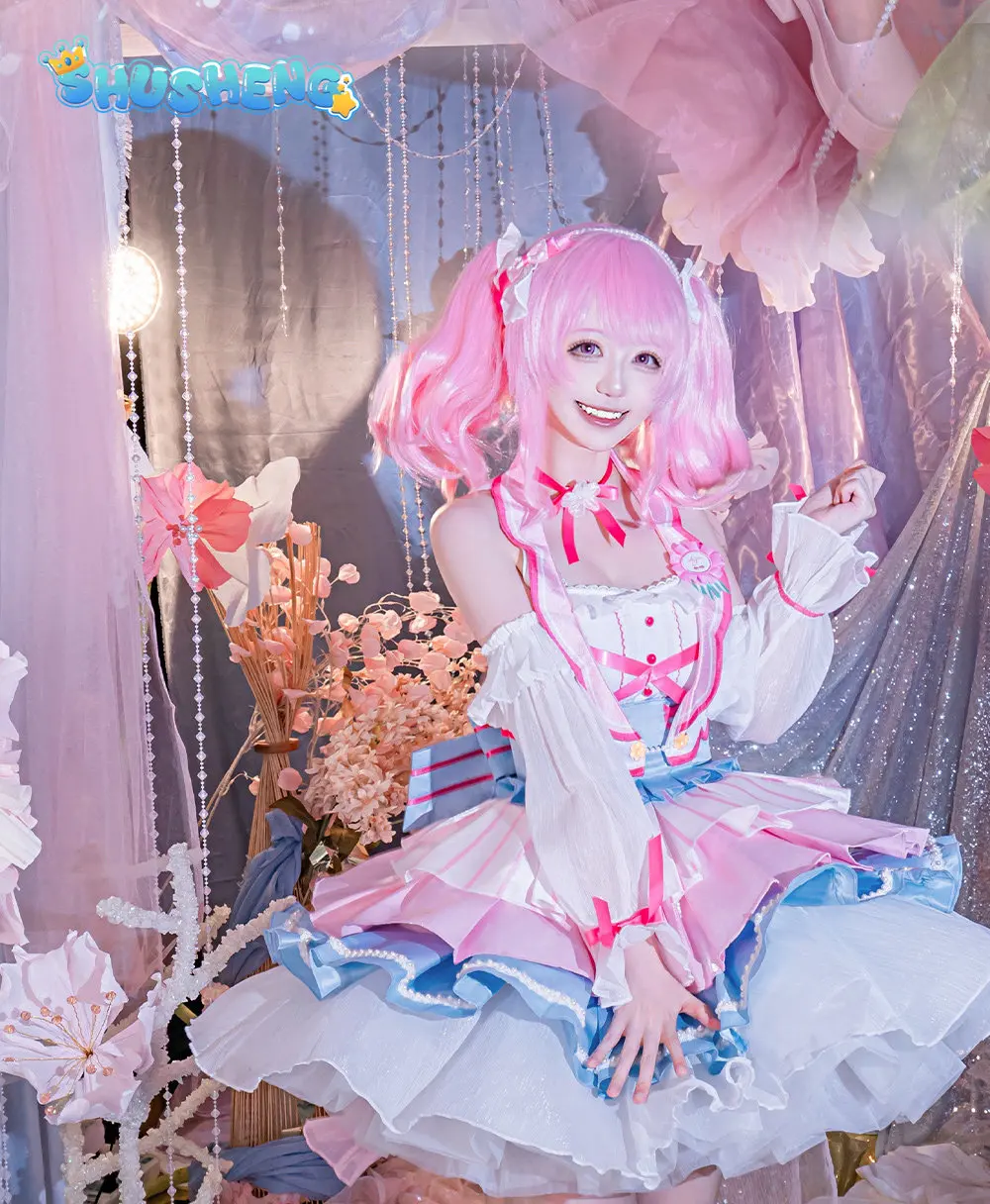 Фото Костюм для косплея Maruyama Aya Pink Lolita BanG Dream, женский милый праздничный наряд, аниме-одежда, униформа для Хэллоуина и карнавала №4