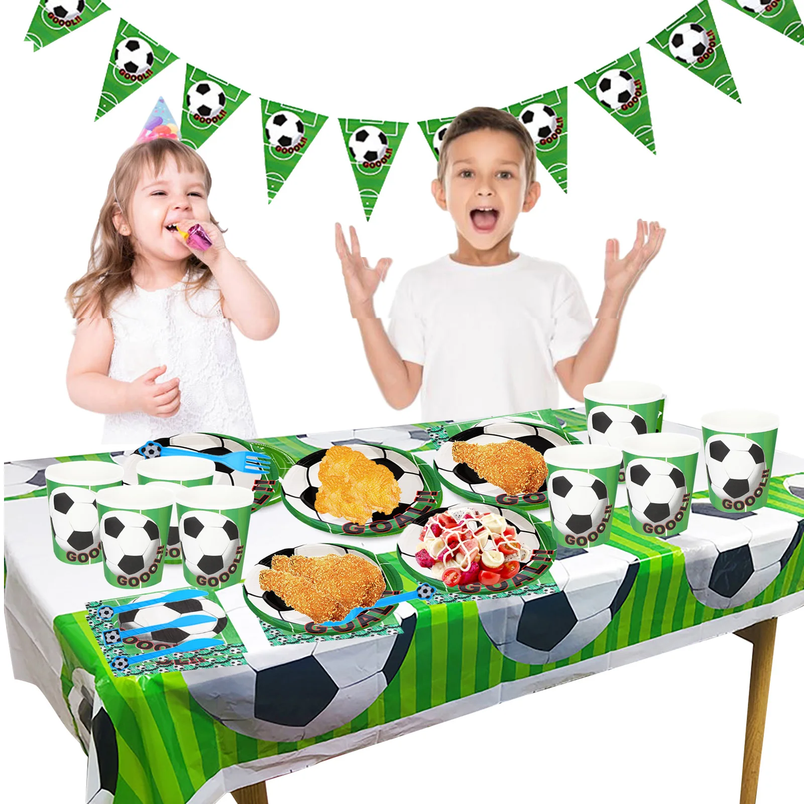 

Football Themed Party Supplies And Decorations Decorations For 25 Guests Included Triangle Flag Table Cover Plates Napkins Cups