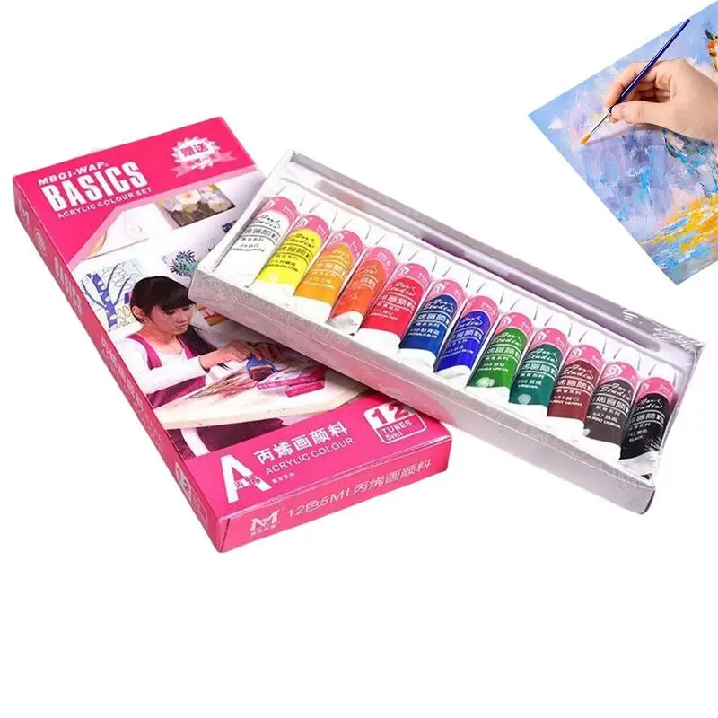 

Art Acrylic Paint 12 Colors Acrylic Painting Supplies For Beginners Non Fading Acrylic Paint Kit For Artists Kids Students