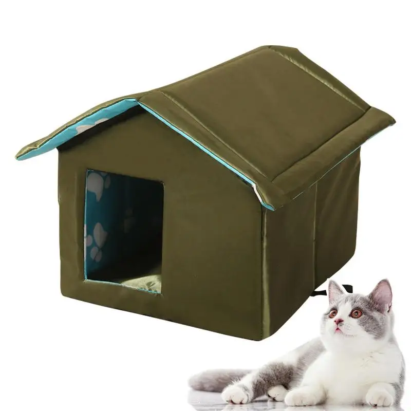 

Winter Cat House Outdoor Collapsible Warm Cat House For Winter Cat Shelter With Removable Soft Mat Igloo Dog House For