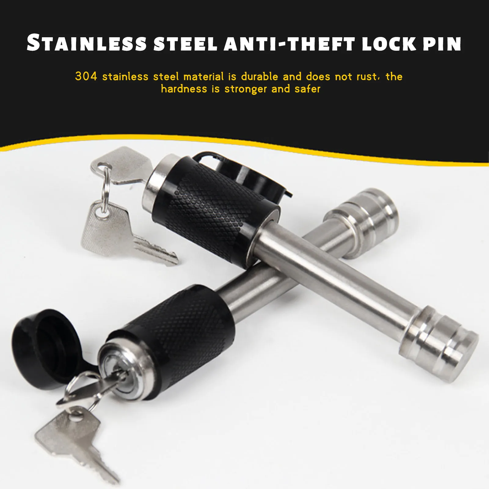

Car Trailer Hook Pin Lock Anti-theft Pin Heavy Duty Trailer Hitch Lock Pin Stainless Steel Car Tow Hook Tool Car Accessories