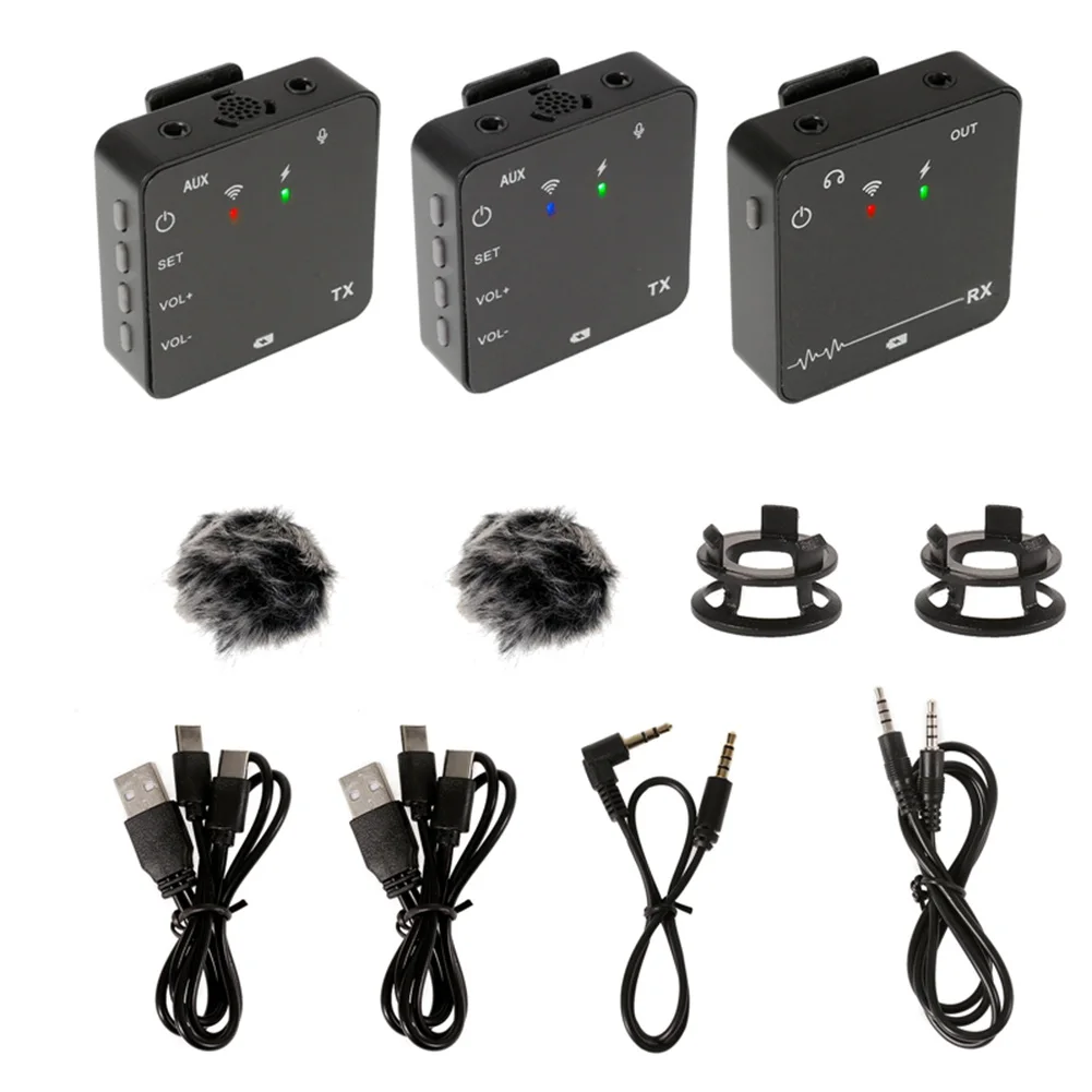 

2.4G Audio Wireless Lavalier Microphone for GO PRO II Camera Interview Live Recording for Mobilephone PC DSLR Camera(B)