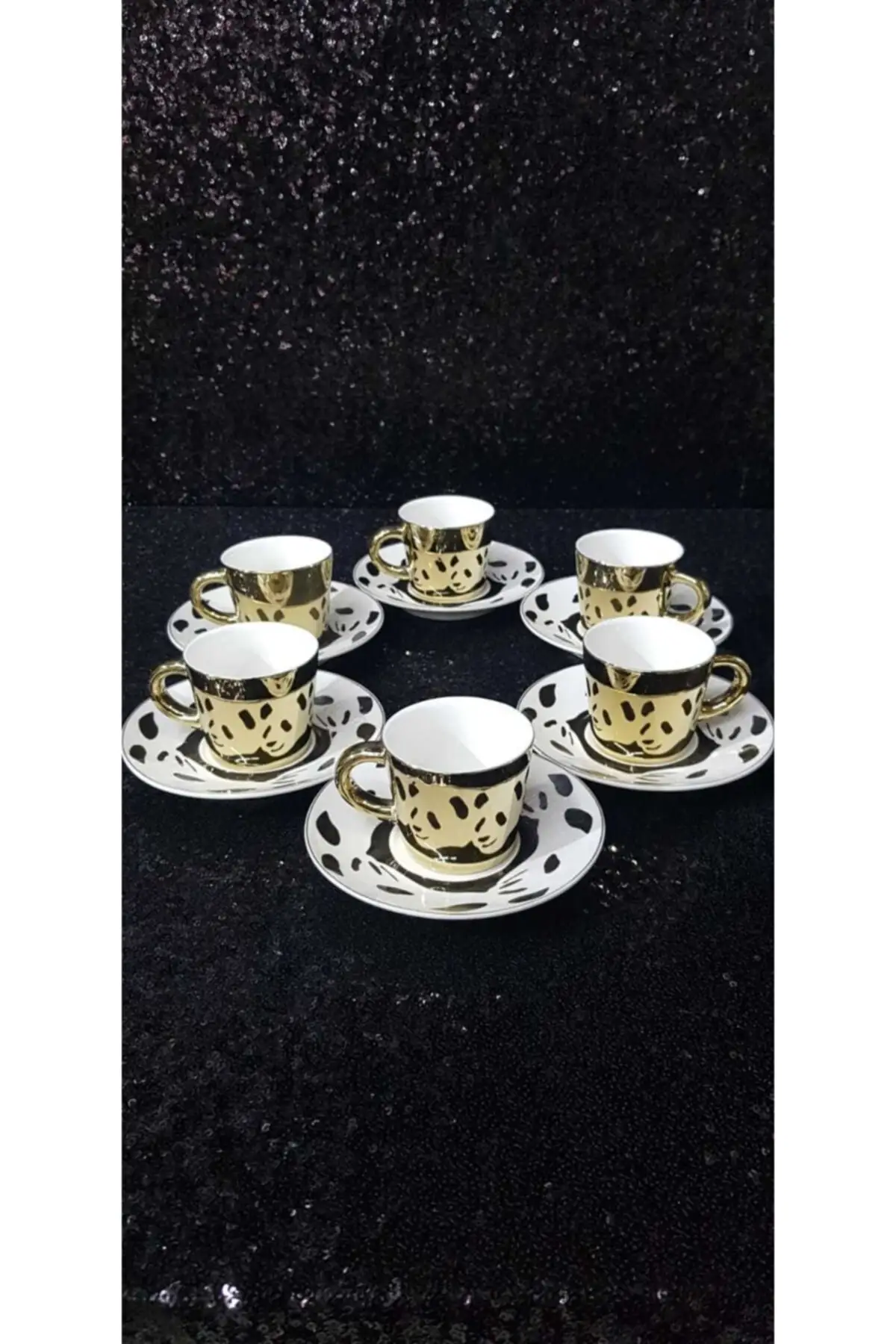 

Amazing Turkish Greek Arabic Coffee & Espresso Cup Set Arow Porcelain Animal Figured 6 Psc. Cup Set