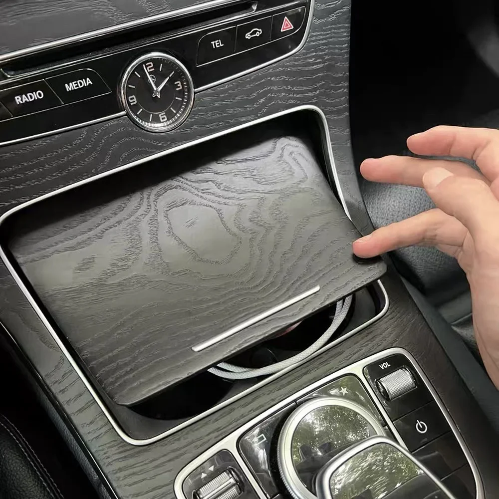 Фото Для Mercedes Benz GLC C Class W253 W205 2015-2020 Авто центральная консоль Пепельница Держатель чашки Накладка Серебристая хромированная рамка №1