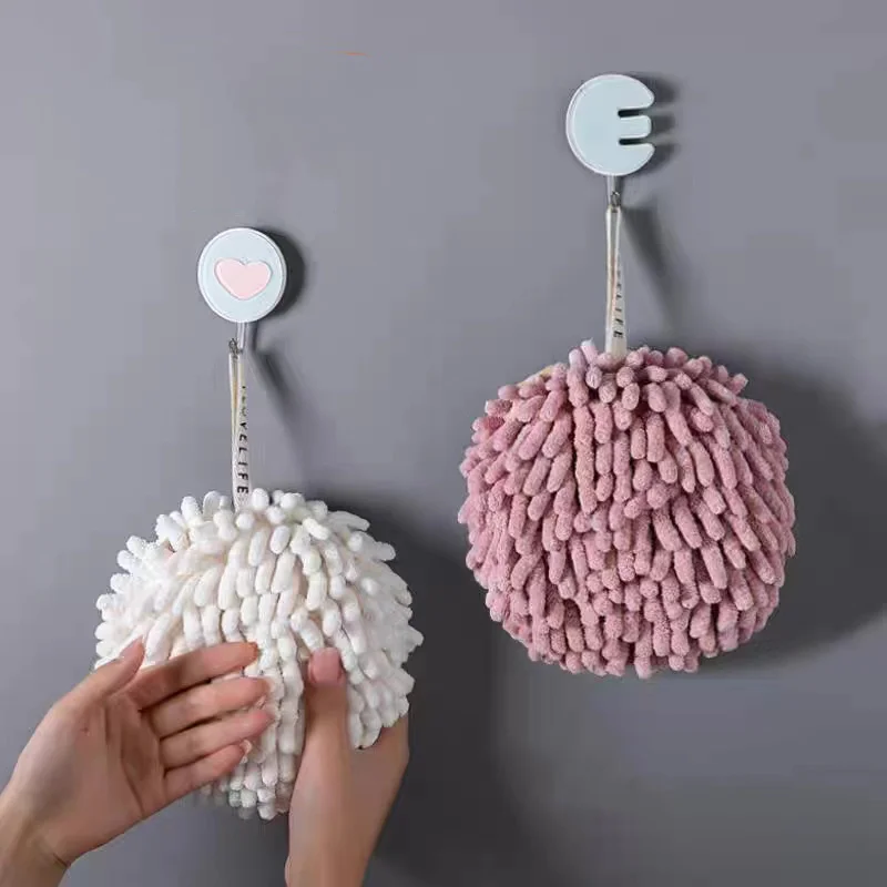 

Chenille Soft Hand Towel with Letters Microfiber Super Absorbent Comfortable Wipe Cloth for Kitchen Bathroom Terry Hair Towels