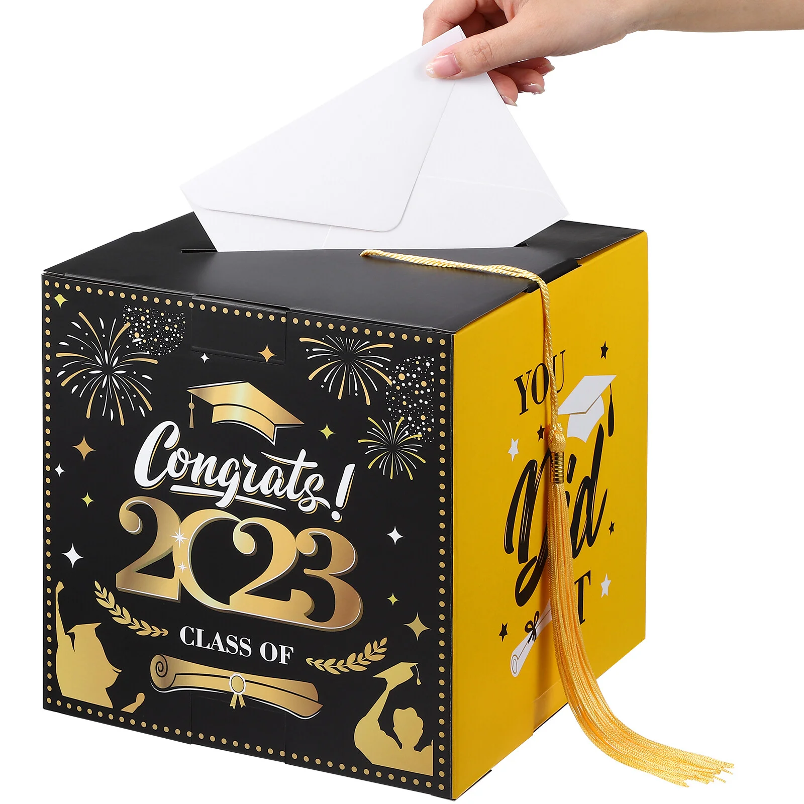 

BESTOYARD 2023 Graduation Box Holder Paper Congrats Grad Case Graduation Party Supplies