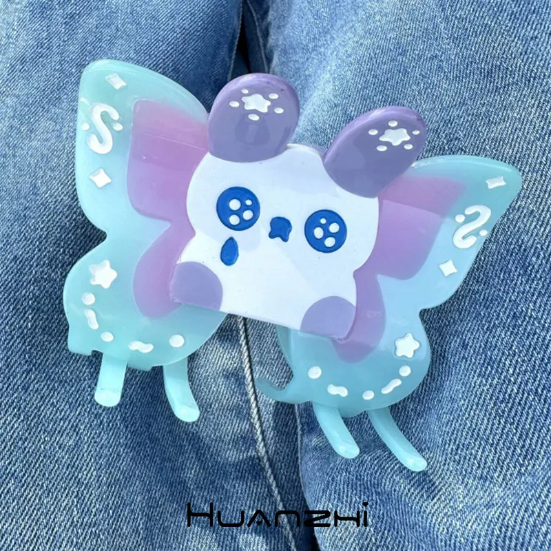 

Harajuku Rabbit Butterfly Hair Claws for Women Girl Unique Cute Shark Clip Summer Y2K Headwear HUANZHI 2023 Colorful Hairpin