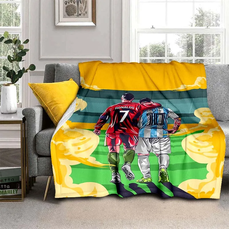 

soccer star Printed thin blanket for bed, Anti-Pilling Flannel blanket for summer,Portable Picnic blanket, cooling blanket
