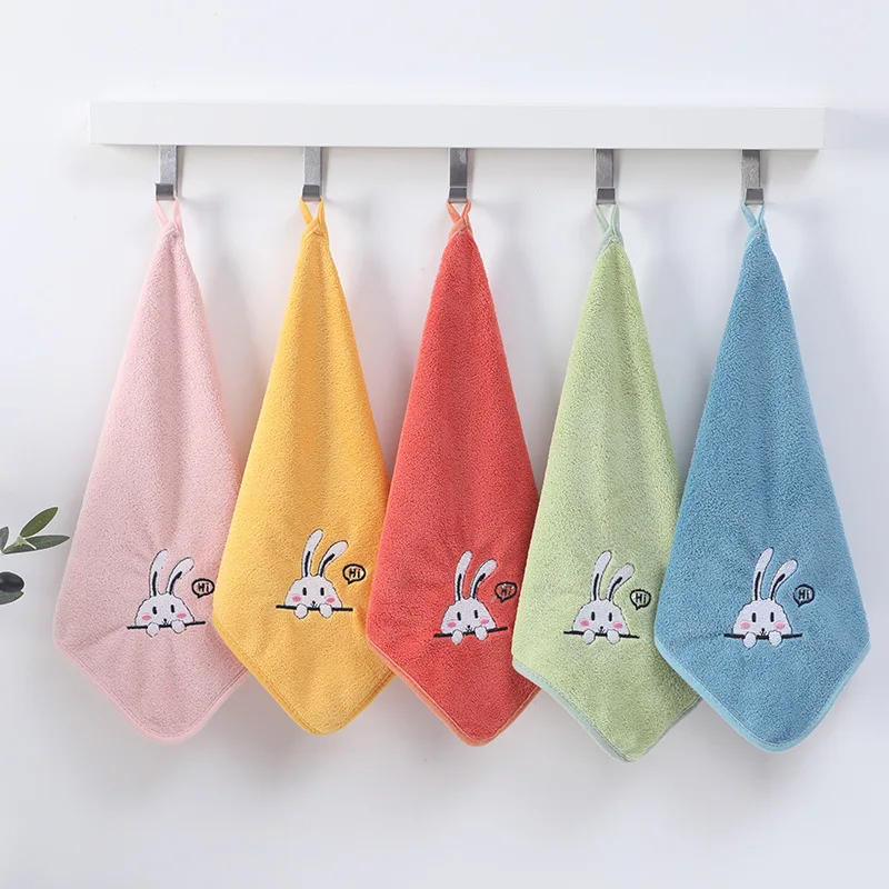 

2PC Cute Cartoon Hand Towel for Kitchen Washroom Super Absorbent Travel Towel High-efficiency Tableware Cleaning Towel Tools