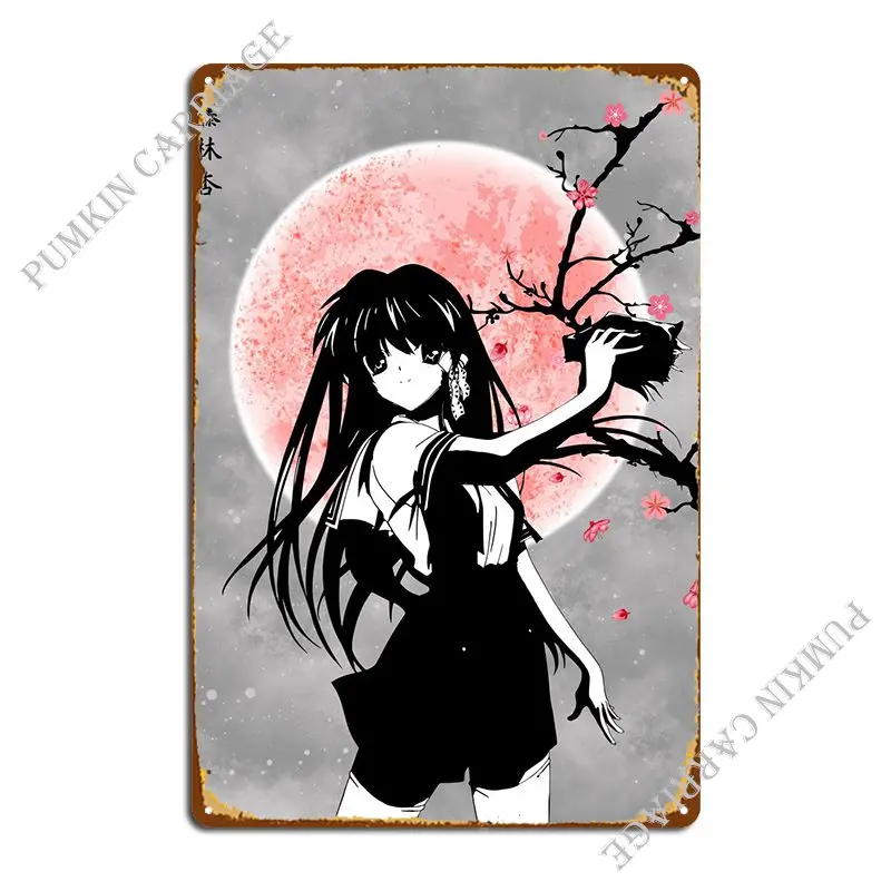 Металлический плакат Clannad Kyou Fujibayashi, украшение для гаража, дизайнерский оловянный плакат