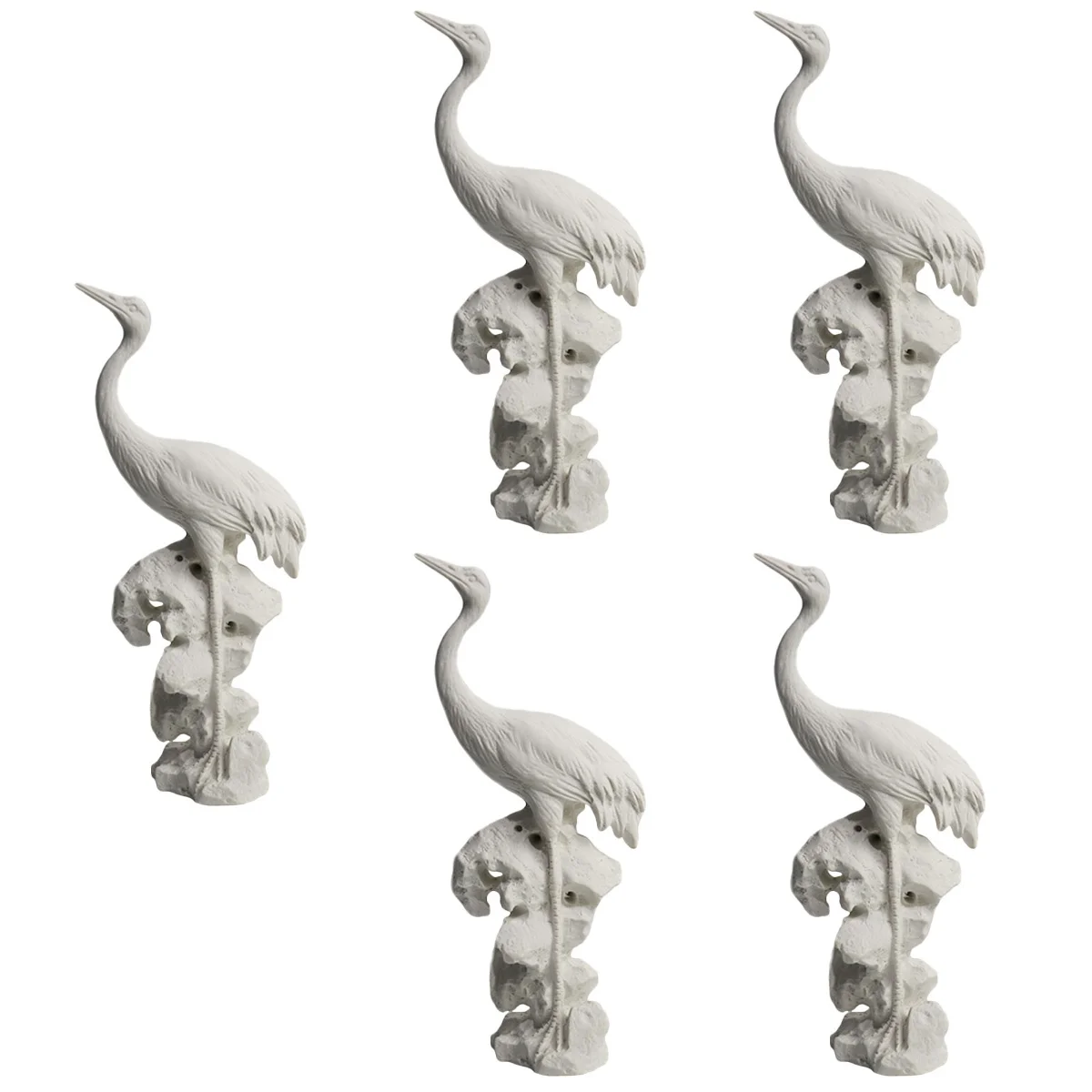 

5x Premium Multi-use Desktop Ornament Crane Model Crane Figurine Crane Statue Garden Decor Crane Ornament for Home