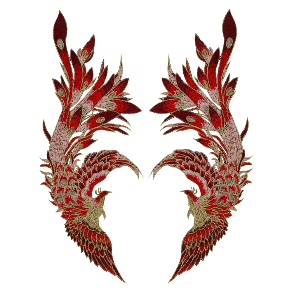 Нашивка Феникс пришитая вышитая нашивка для значка вышитый цветок пиона мотив