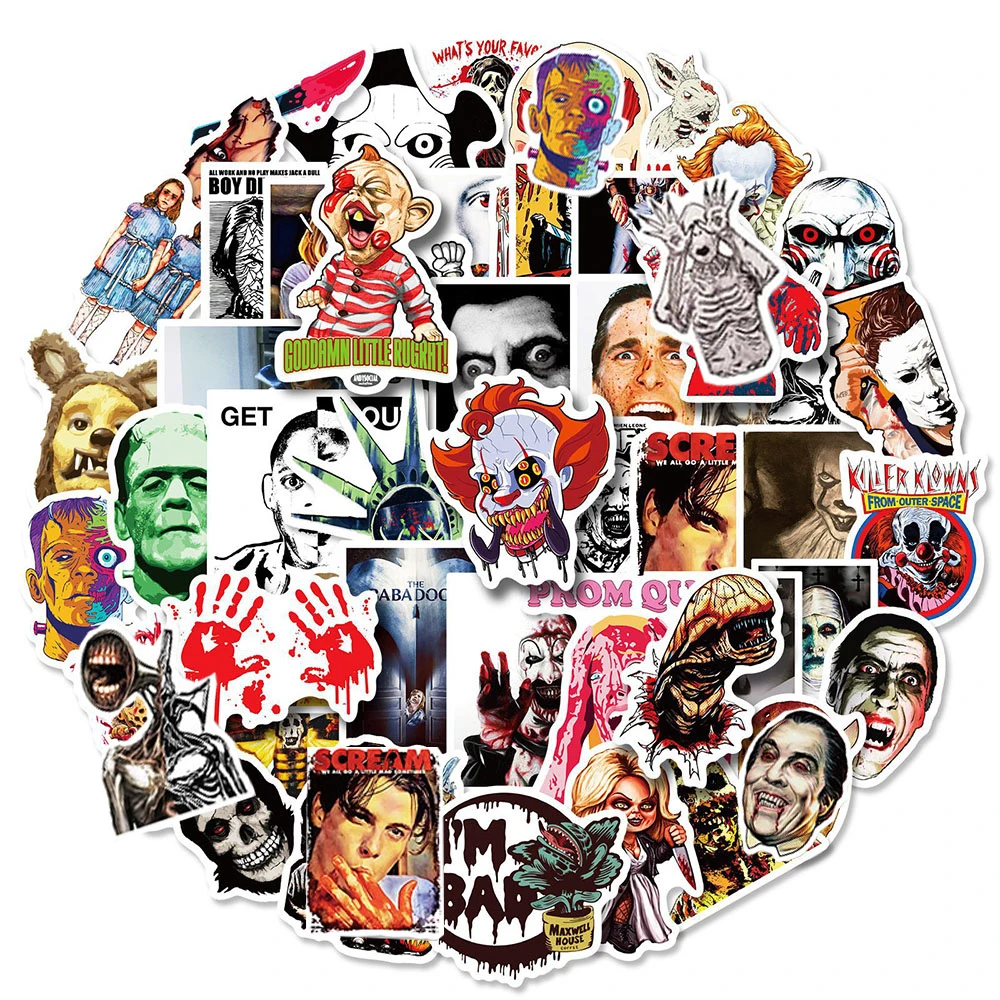 Стикеры в стиле граффити с изображением классных фильмов ужасов наклейки s для
