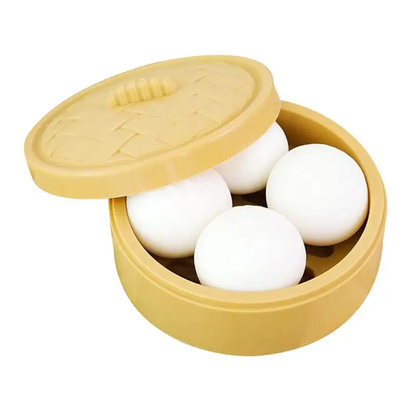 

Dumpling Stress Ball 4pcs Squishy Steamed Bun For Kids Anxiety Bun With Food Steamer Funny Sensory Toys For Children & Adults
