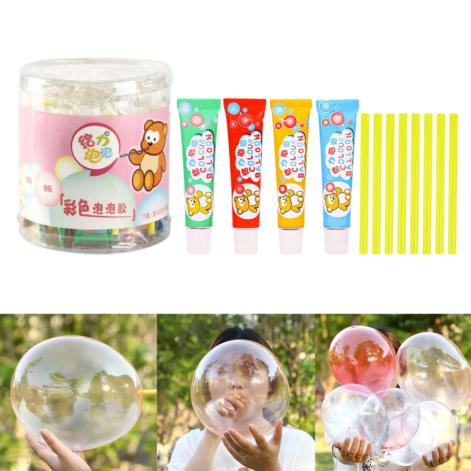 

20 Pieces Bubble Blowing Interesting DIY Crafts Educational Sensory Toy Practical Blowing Colorful bubble for Adults Gift