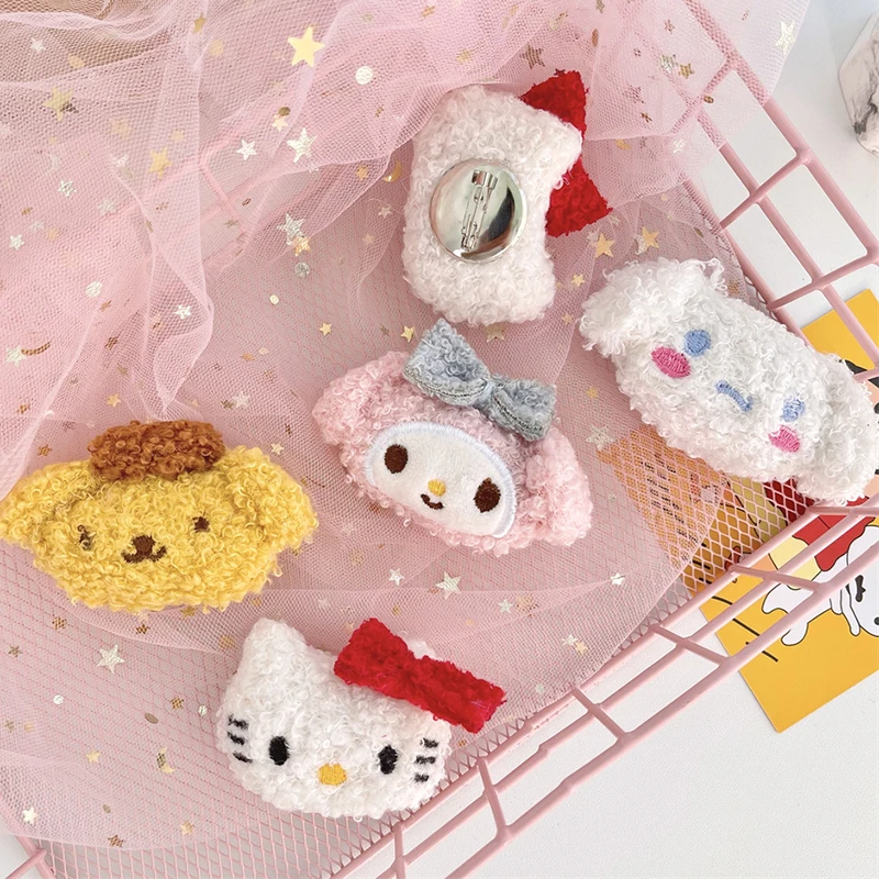 

Kawaii Sanriod плюшевая Мелодия Cinnamoroll Kuromi брошь на свитер воротник игла брошь булавки аксессуары для одежды Броши Женский подарок